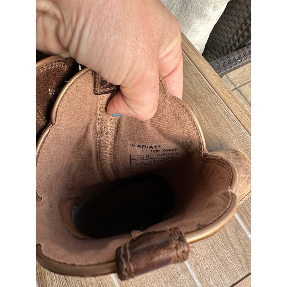 Ariat Round Up Bliss Western Boot Girls Size 3 - Picture 5 of 6